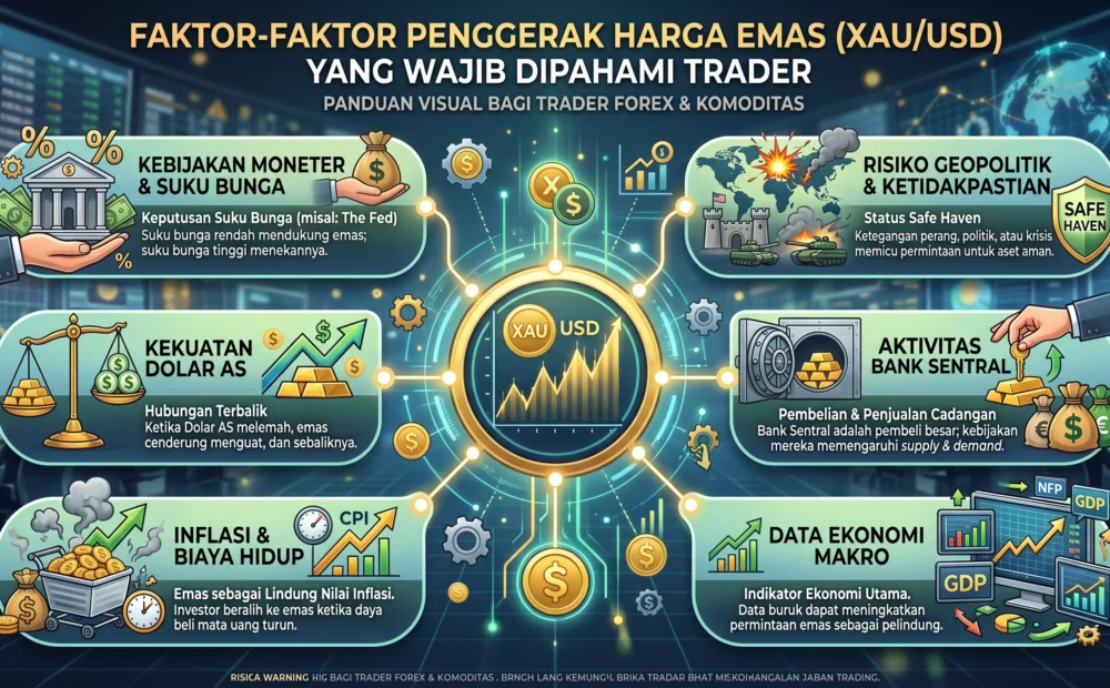 Faktor-Faktor Penggerak Harga Emas (XAU/USD) yang Wajib Dipahami Trader