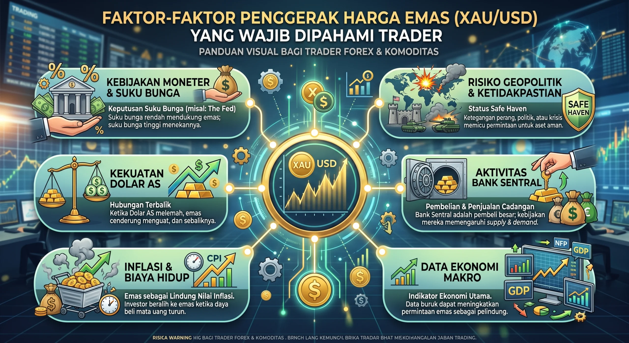 Faktor-Faktor Penggerak Harga Emas (XAU/USD) yang Wajib Dipahami Trader
