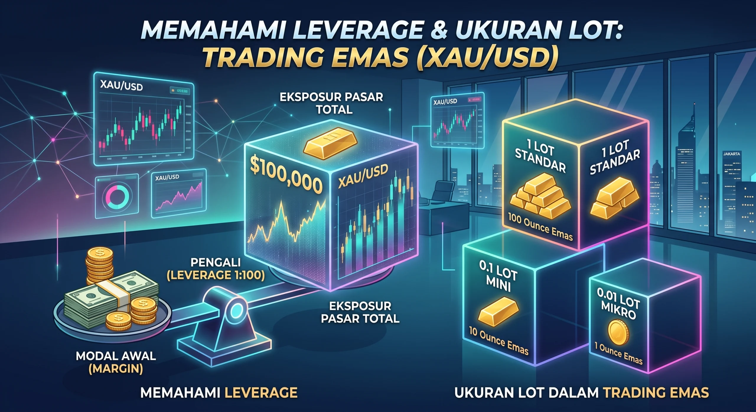 Leverage dan Ukuran Lot dalam Trading Emas XAU/USD