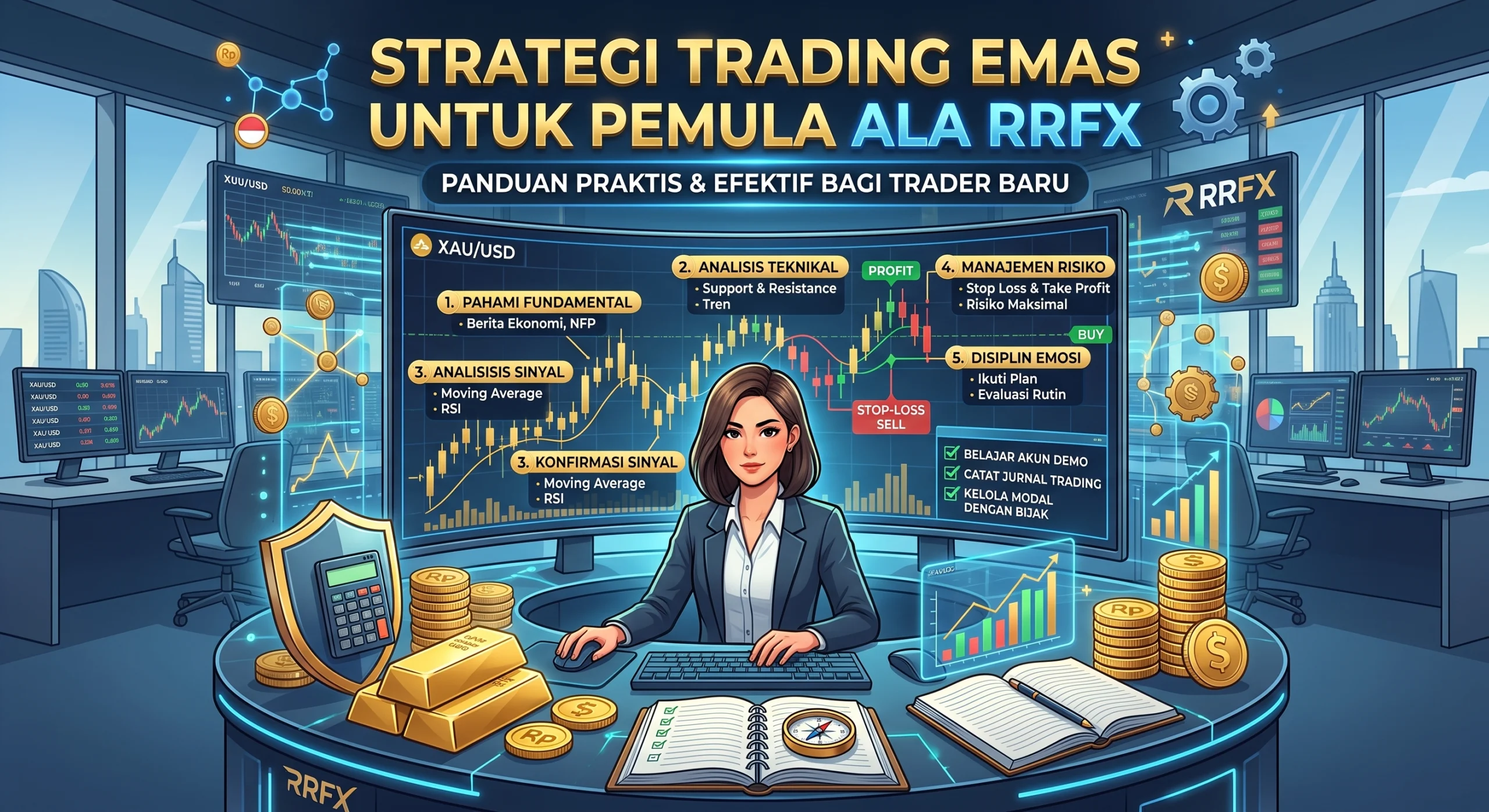 Strategi Trading Emas untuk Pemula ala RRFX