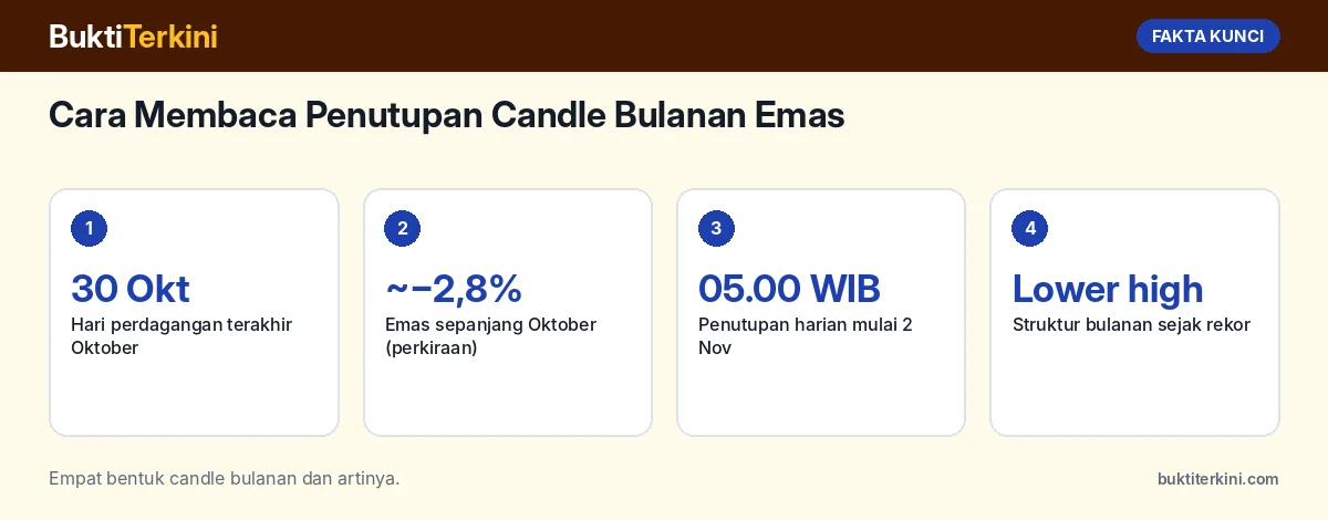 Fakta kunci: Cara Membaca Penutupan Candle Bulanan Emas: Contoh Oktober 2026 dan Artinya bagi Tren